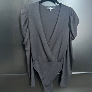 Black long sleeve bodysuit with fun detail